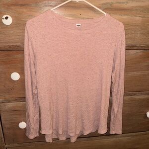 Old Navy Light Pink Long Sleeve Crewneck Tee